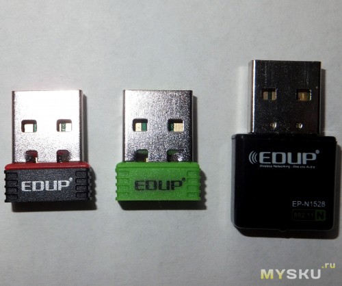 Герои тестирования (слева направо: EDUP EP-N8508 black, EDUP EP-N8508 green, EDUP EP-N1528)
