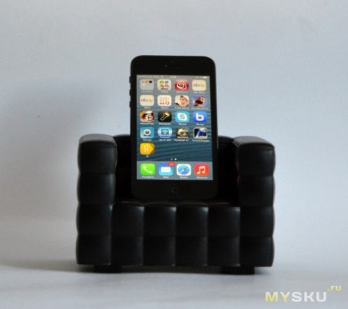 Siri&#39;s Couch SC-02-SB PU Cell Phone Holder for iPhone 4 / 4S / 5 - Black