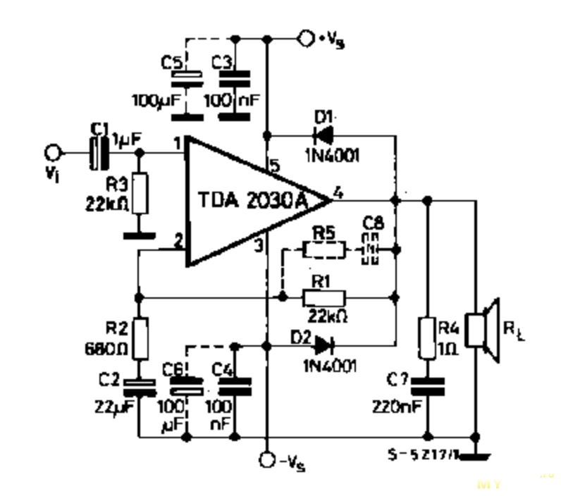 Hi-Fi усилитель на микросхеме TDA7294 (TDA7293) — схема