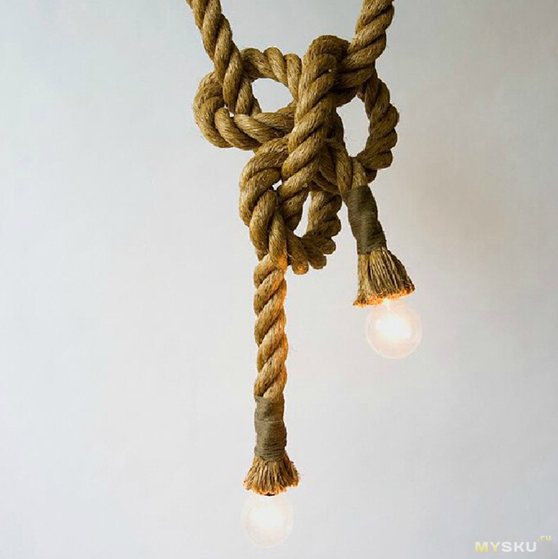 Подвесная лампа с абажуром из плетеной веревки для потолочного светильника, напольная люстра